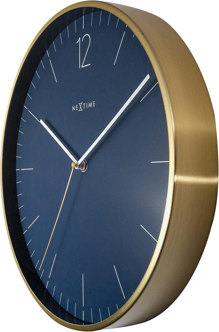 Nextime Wanduhr Essential Gold Dia. 34cm Aluminium Weiss Ø 34 cm Aluminium Weiss, Ø 34 cm Aluminium