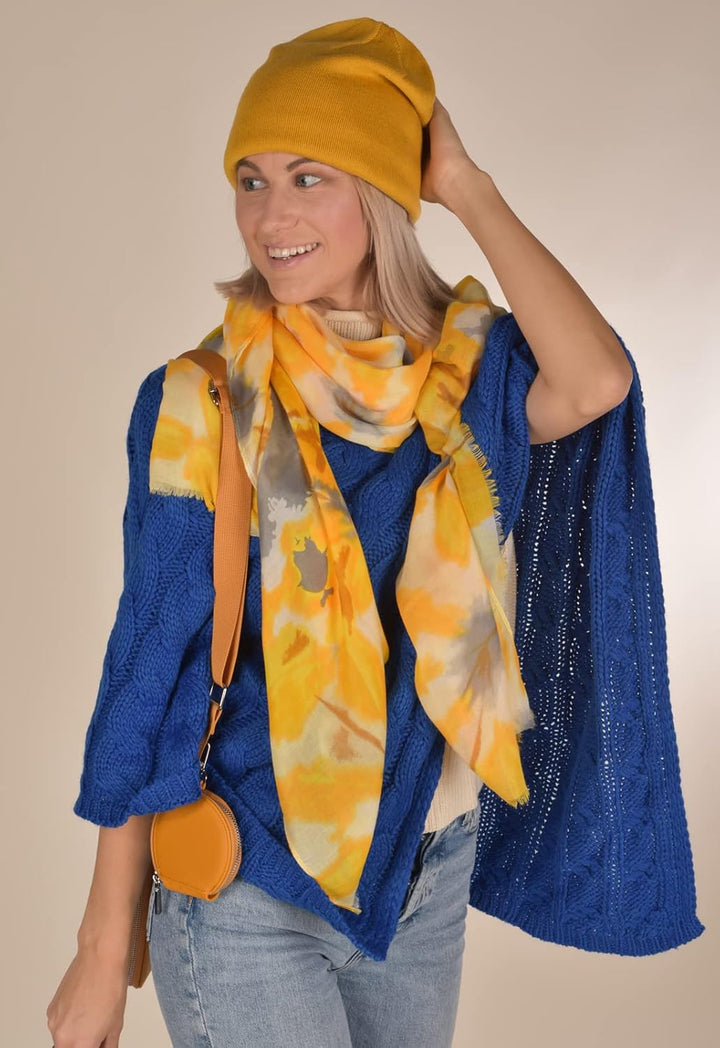 styleBREAKER Strick Poncho mit Zopfmuster, Rundhals Strickponcho, Grobstrick, Damen 08010040 Einheit