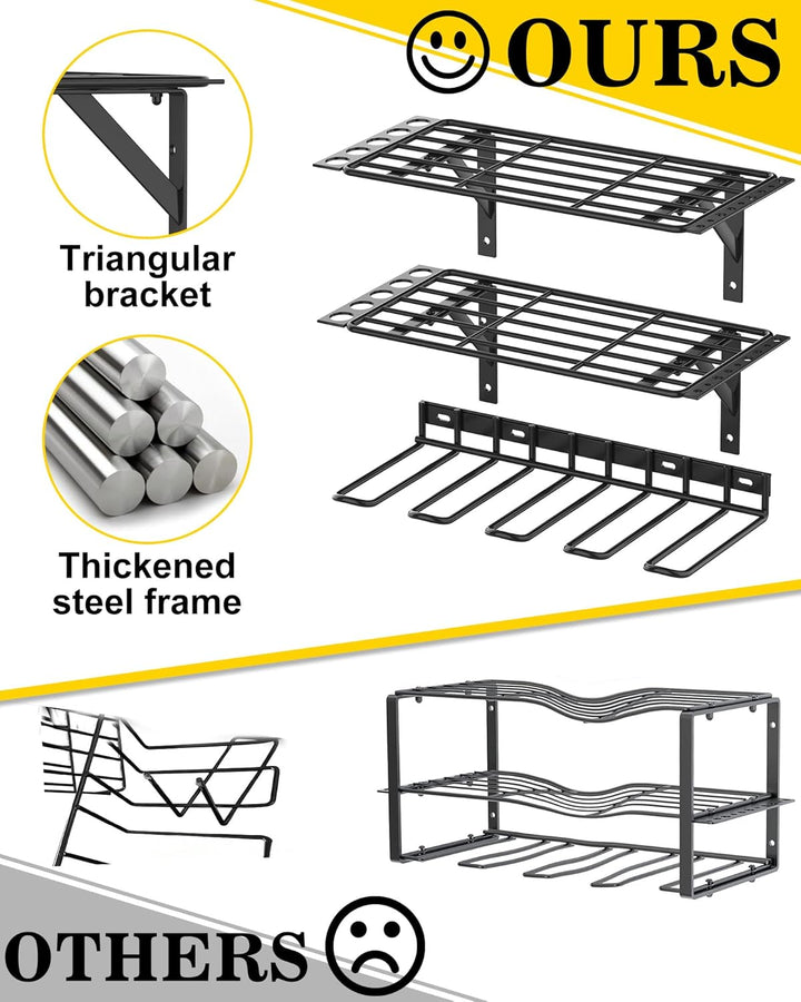 ENONCI Werkzeugspeicher Aufbewahrung Elektrowerkzeug Organizer,3-stöckiges 8 Schlitzen Bohrhalter Wa
