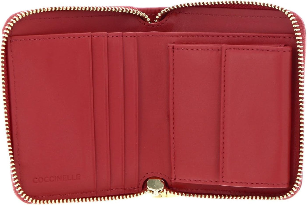 Coccinelle Leder Geldbörse Metallic Goodie Wallet Smooth Calf Leather Soft Cranberry rot, Cranberry