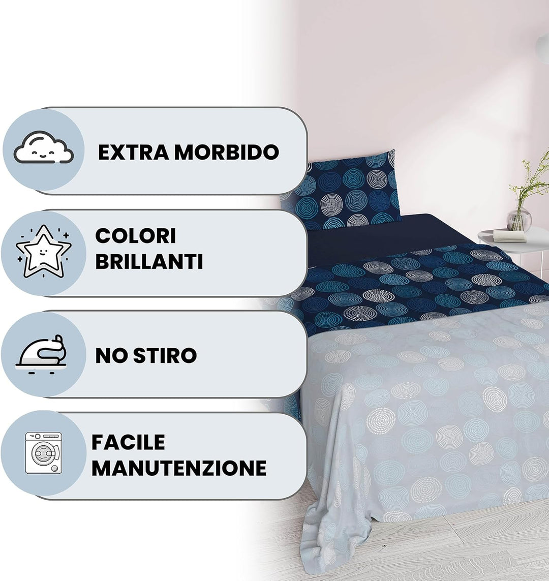 Fantasy Italian Bed Linen Bettwäsche, Ipnotic, Kleine doppelte, Mikrofaser, Hypnotisch Ipnotic Klein