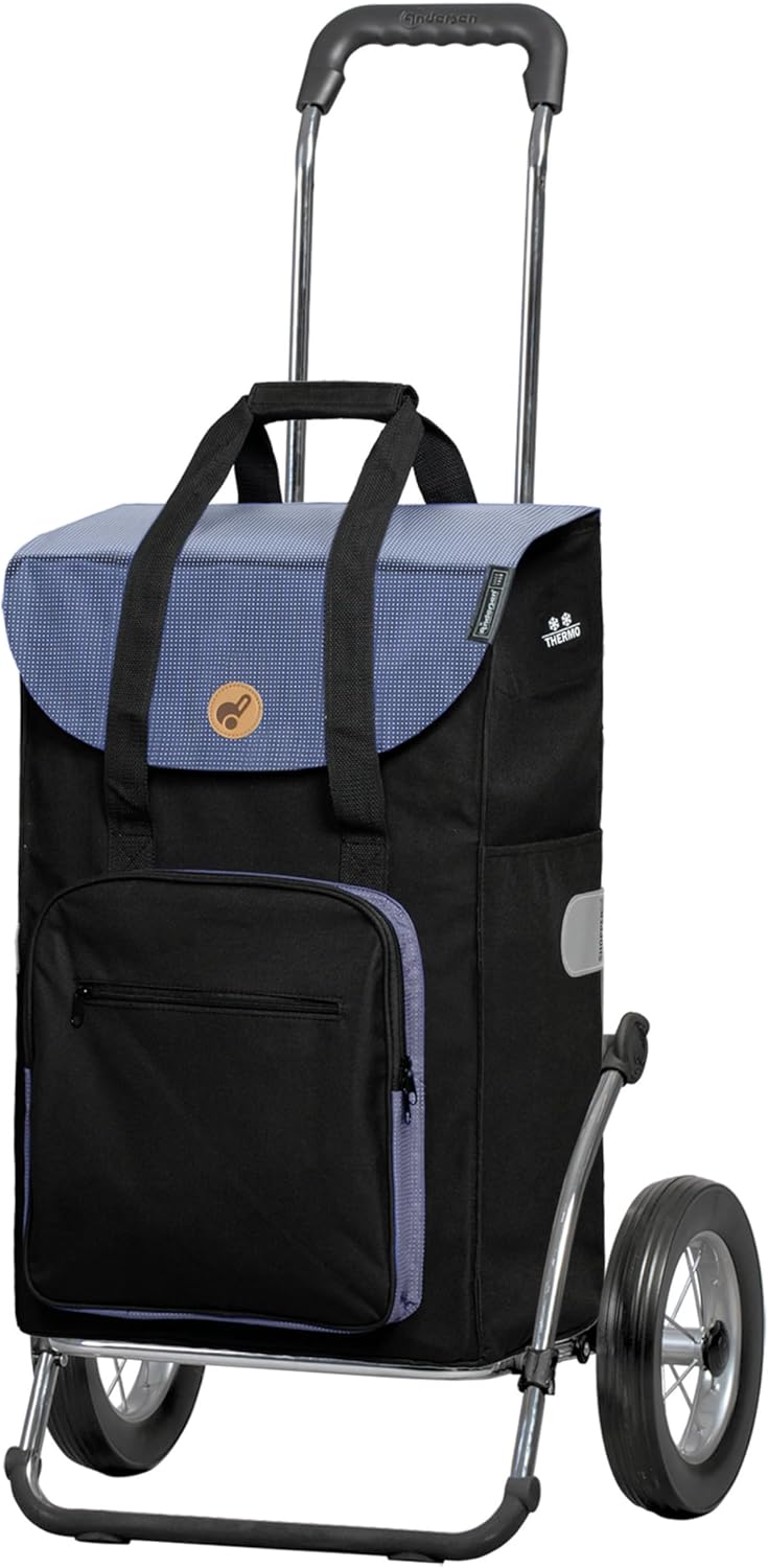 Exklusiv Andersen Einkaufstrolley - Royal Shopper Stahlgestell Wismar schwarz/blau 45 L - klappbar -