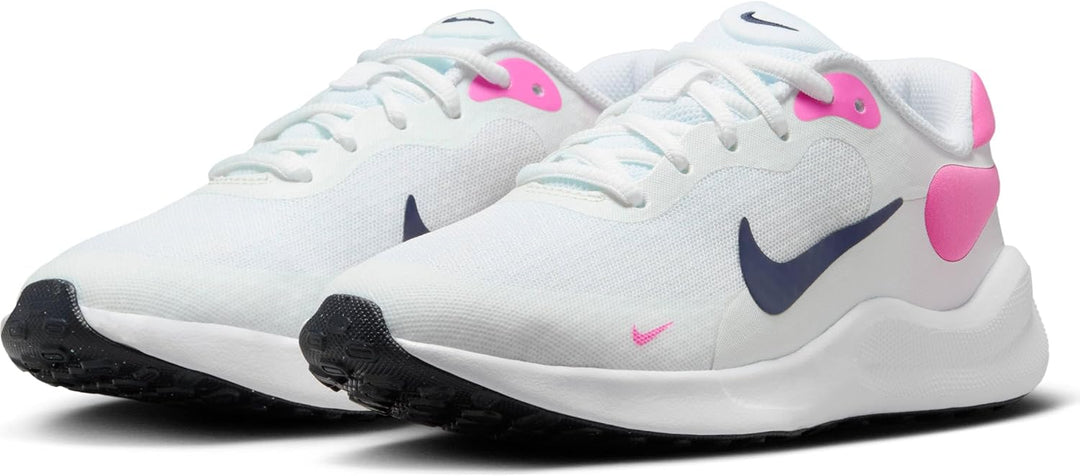 Nike Unisex Kinder Revolution 7 (Gs) Sportschuh White Midnight Navy Playful Pink 32 EU, White Midnig