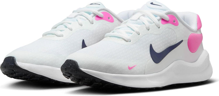 Nike Unisex Kinder Revolution 7 (Gs) Sportschuh White Midnight Navy Playful Pink 32 EU, White Midnig