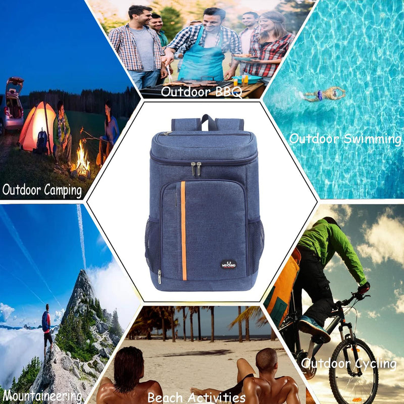 QINGLOU 25L Kühlrucksack Thermo Rucksack Picknickrucksack Kühltasche Gross Isoliert Cooler Bag Männe