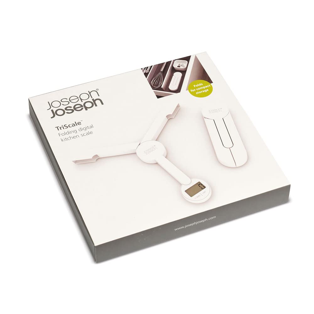 Joseph Joseph TriScale™ Digitale faltbare Präzisions-Lebensmittelwaage, metrische und imperiale Mass