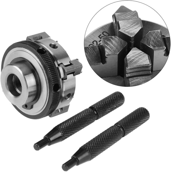 4 Backen Drehfutter, 50 mm K02-50 Mini Selbstzentrierendes Drehfutter mit M14-Gewinde zur,anuellen M