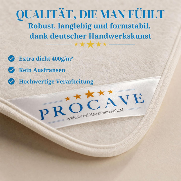 PROCAVE | Hochwertiger Filzschoner für Lattenrost | Schützende Matratzenunterlage 150x200 cm | Atmun
