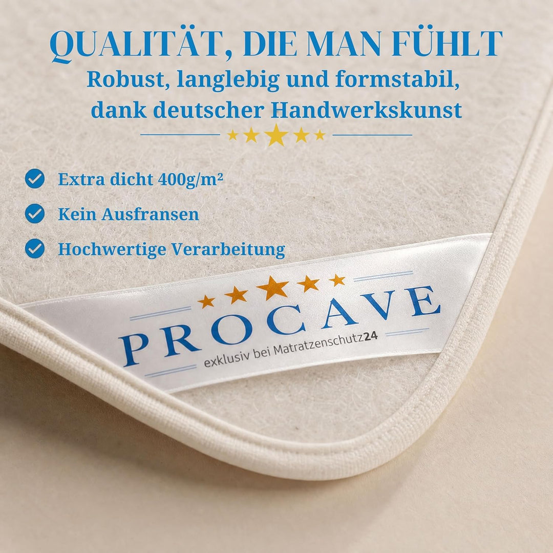 PROCAVE | Hochwertiger Filzschoner für Lattenrost | Schützende Matratzenunterlage 90x200 cm | atmung