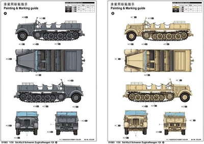 Trumpeter 01583 Modellbausatz Sd.Kfz.8 Schwerer Zugkraftwagen 12t