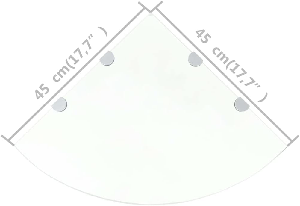 FIRBNUS Eckregal Badregal 2 STK. 45x45x0,8 cm Glasregalboden Regalboden Glas Bad Regal Glas Schweben