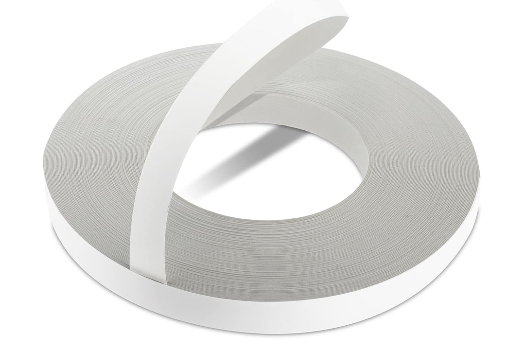 WoodPress® 22mm Mattweisse Melamin Kantenumleimer mit Schmelzkleber – 50m Industrielle Rolle – Einfa