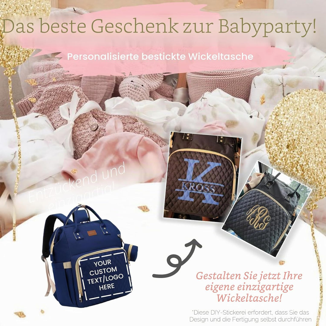 ROSEGIN Wickelrucksack Gross - Baby Wickeltasche Rucksack Wasserdicht & Leicht mit Wickelunterlage,