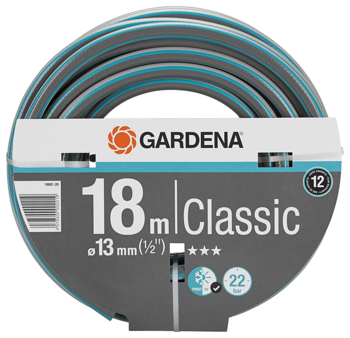 Gardena Classic Schlauch 13 mm (1/2 Zoll), 18 m: Universeller Gartenschlauch aus robustem Kreuzgeweb
