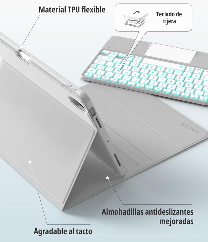 CACOE Tastatur Hülle Kompatibel mit iPad Air 7 Generation 2025 M3 11 Zoll/Air 6/5/4 Generation 2024/