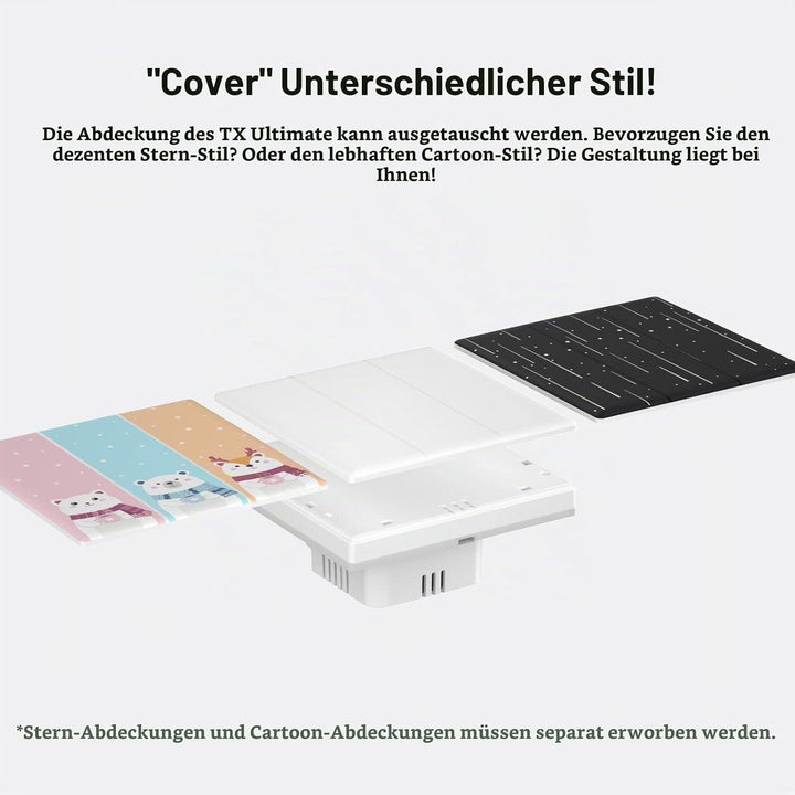SONOFF T5 3 Gang WiFi Smart Touch Lichtschalter, 2 Wege Wireless Wandlichtschalter, Full Touch, LED,