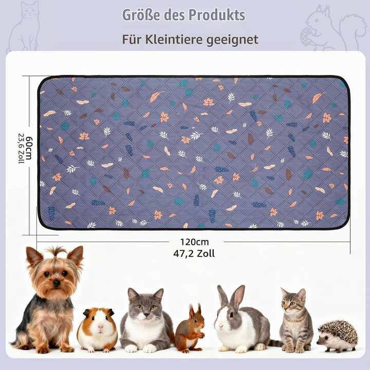2 Stück PIPI Pads 120x60cm für Meerschweinchen, wasserdichte &amp; rutschfeste Unterlage mit 4 Lagen, su