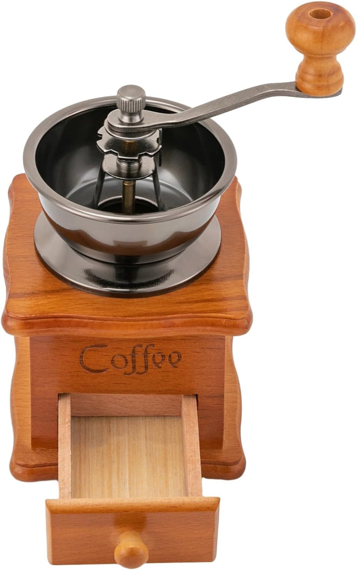 Kaffeemühle Manuelle Kaffeemühle im Vintage Design Kaffee Mühle mit Handkurbel und Holz Schublade Ha