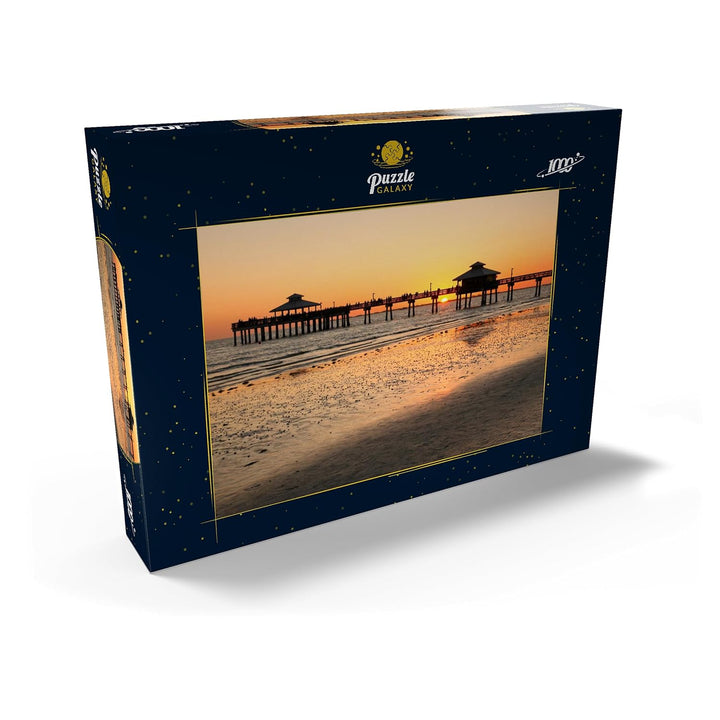 Sonnenuntergang am Pier in Fort Myers Beach an der Golfküste, Florida, USA - Premium 1000 Teile Puzz