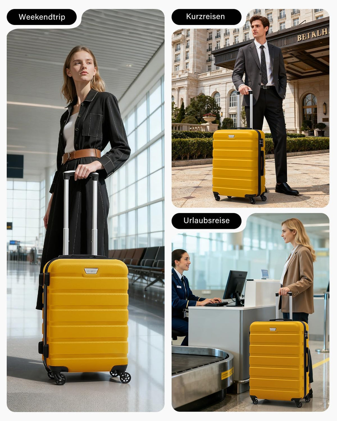COOLIFE Hartschalen-Koffer Trolley Rollkoffer Reisekoffer ardschale Boardcase Handgepäck mit TSA-Sch