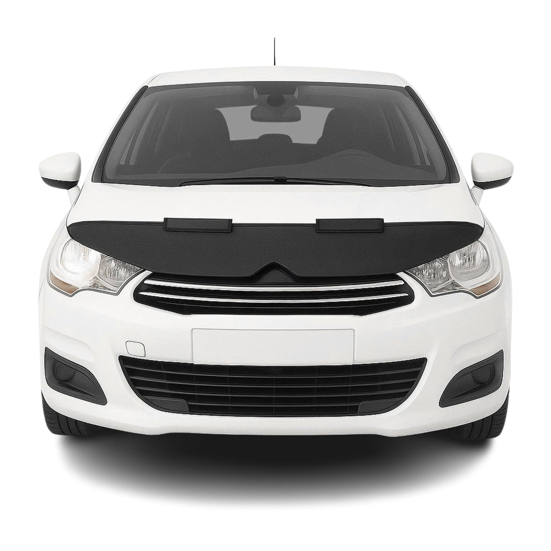 OMAC Haubenbra Steinschlagschutz Bonnet Bra kompatibel mit Citroen C4 2010-2020 Schwarz Halb Schwarz