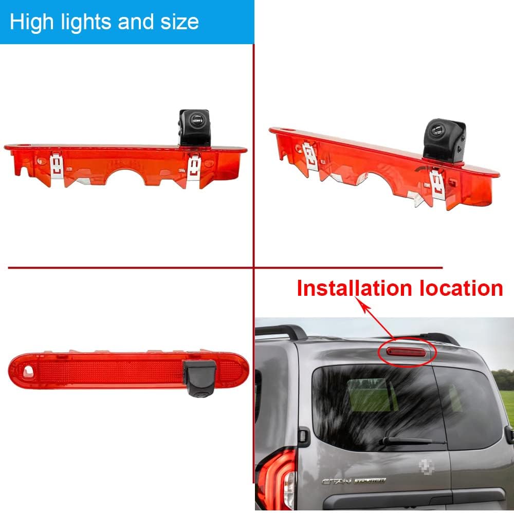 Auto Drittes Dach Original-Bremslicht-Rückfahrkamera, Ersatz für Kangoo II 2007-2021/Benz Citan Tour