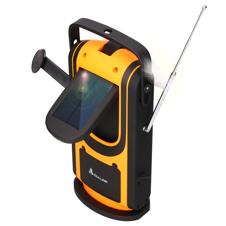 Extralnik Notfallradio AM/FM, Solar & Kurbelradio mit Powerbank 6000mAh, 6 Ladearten, USB C, Taschen