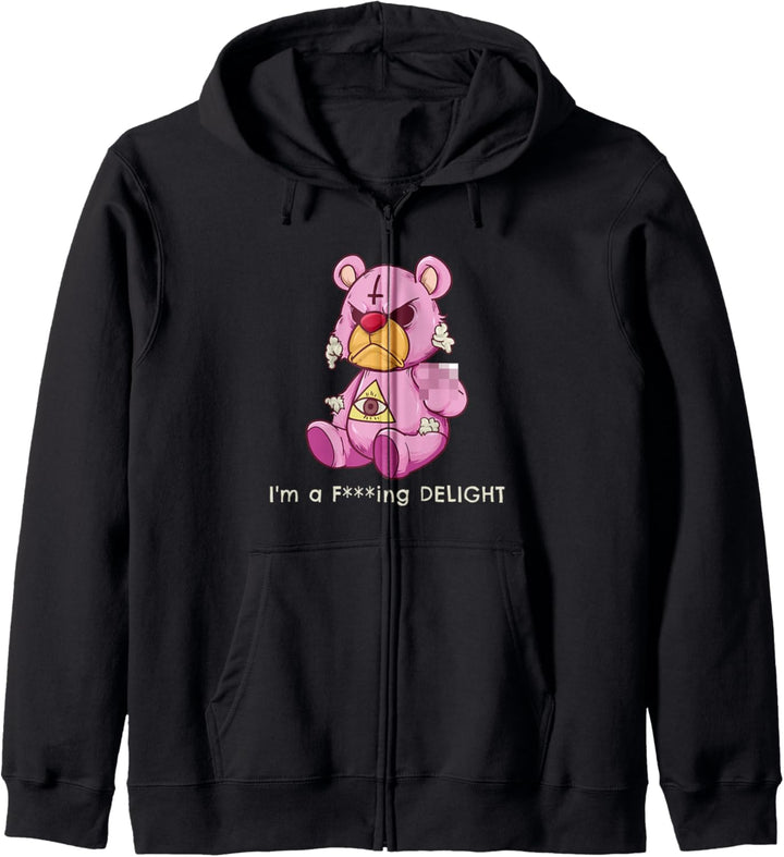 Pastell Goth I'm A Delight Teddy Kapuzenjacke