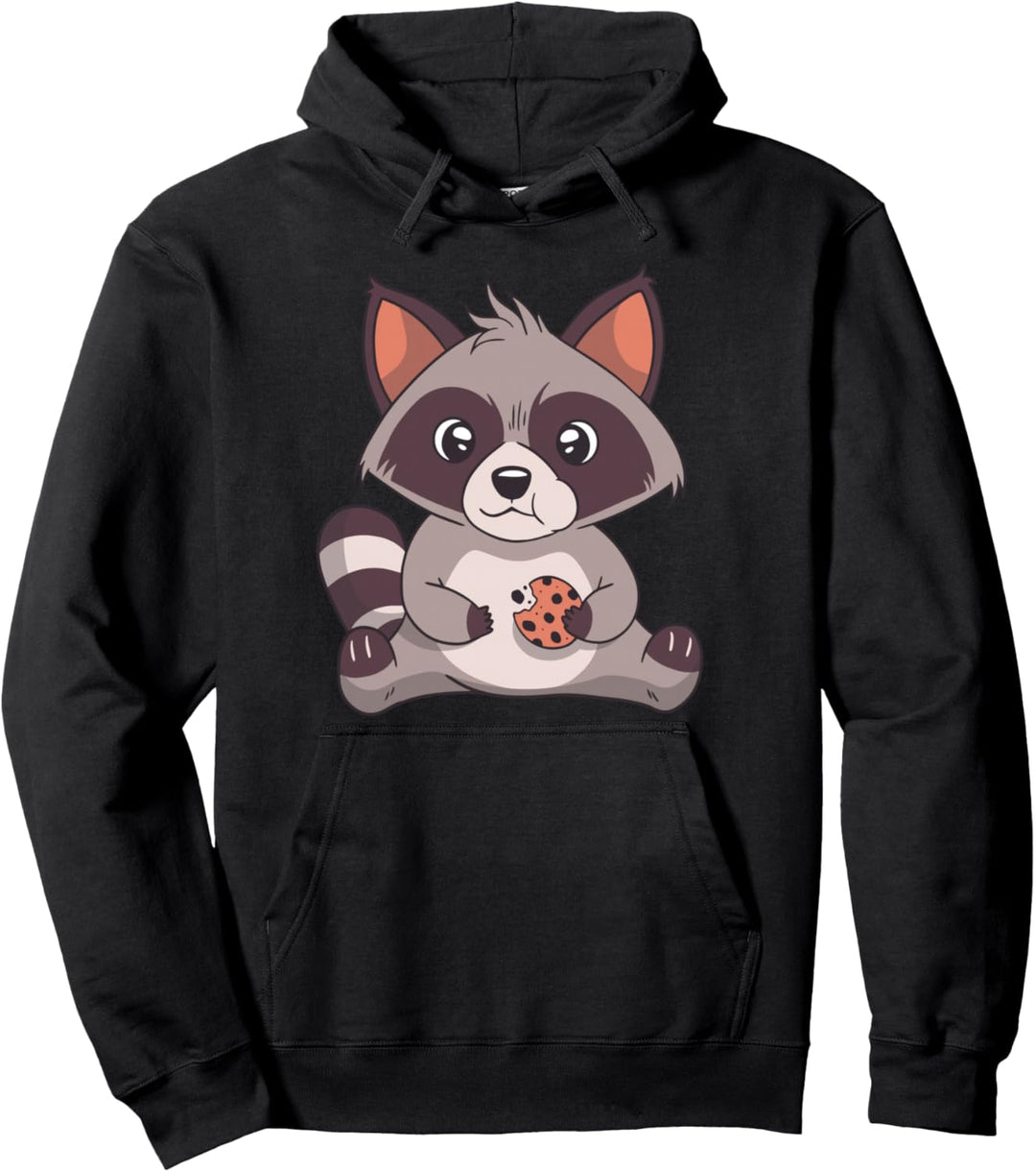 Waschbär mit Keks Pullover Hoodie