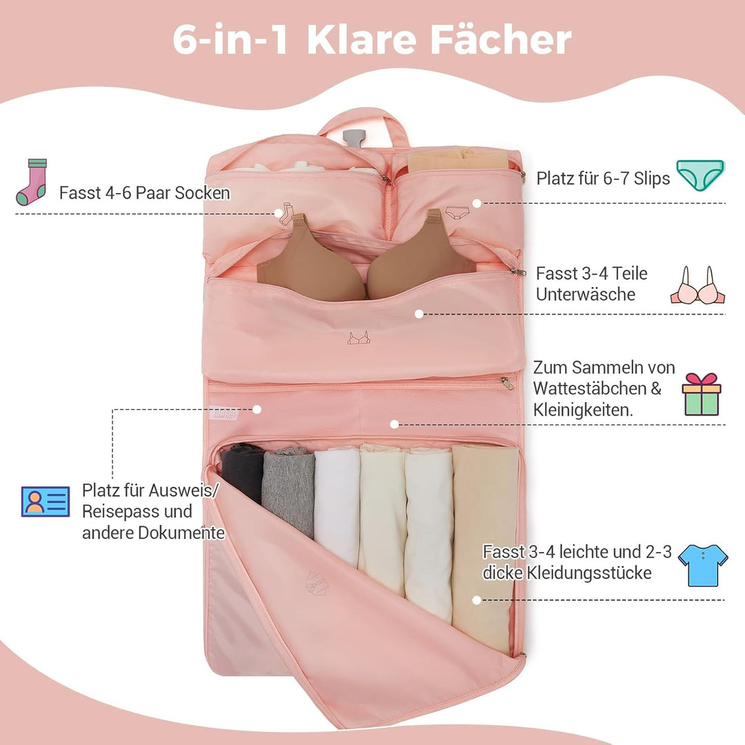 Kono Hängende Koffer Organizer Faltschrank Packwürfel Reisen mit Etikett Leichte Reisegepäck Organiz