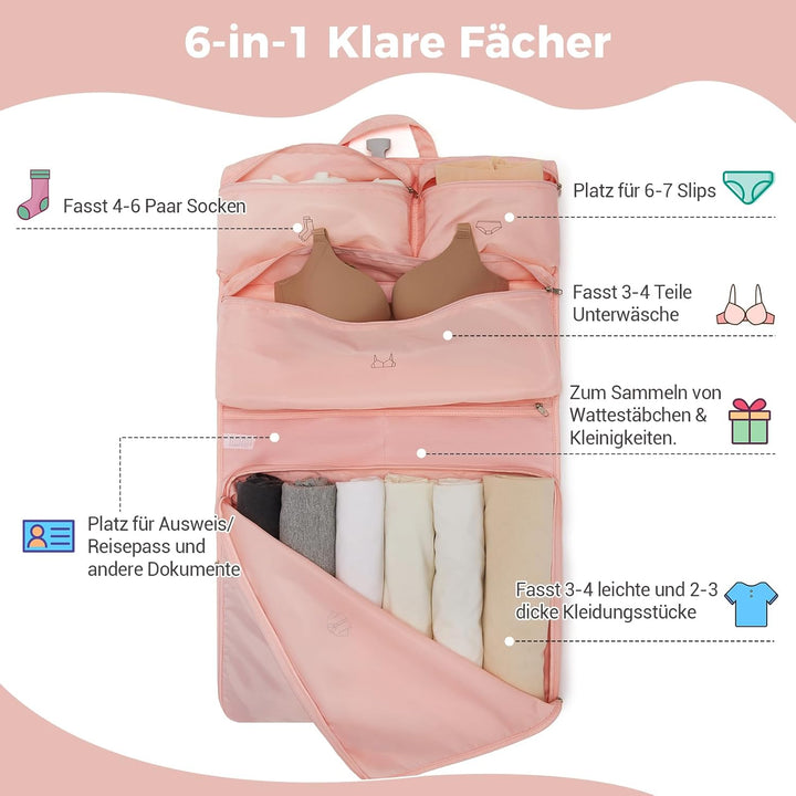 Kono Hängende Koffer Organizer Faltschrank Packwürfel Reisen mit Etikett Leichte Reisegepäck Organiz