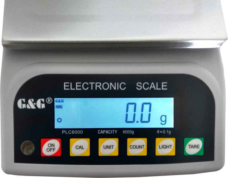 G&G PLC 6000g/0,1g Präzisionswaage Feinwaage Industriewaage Tischwaage Goldwaage/Batteriebetrieb mög