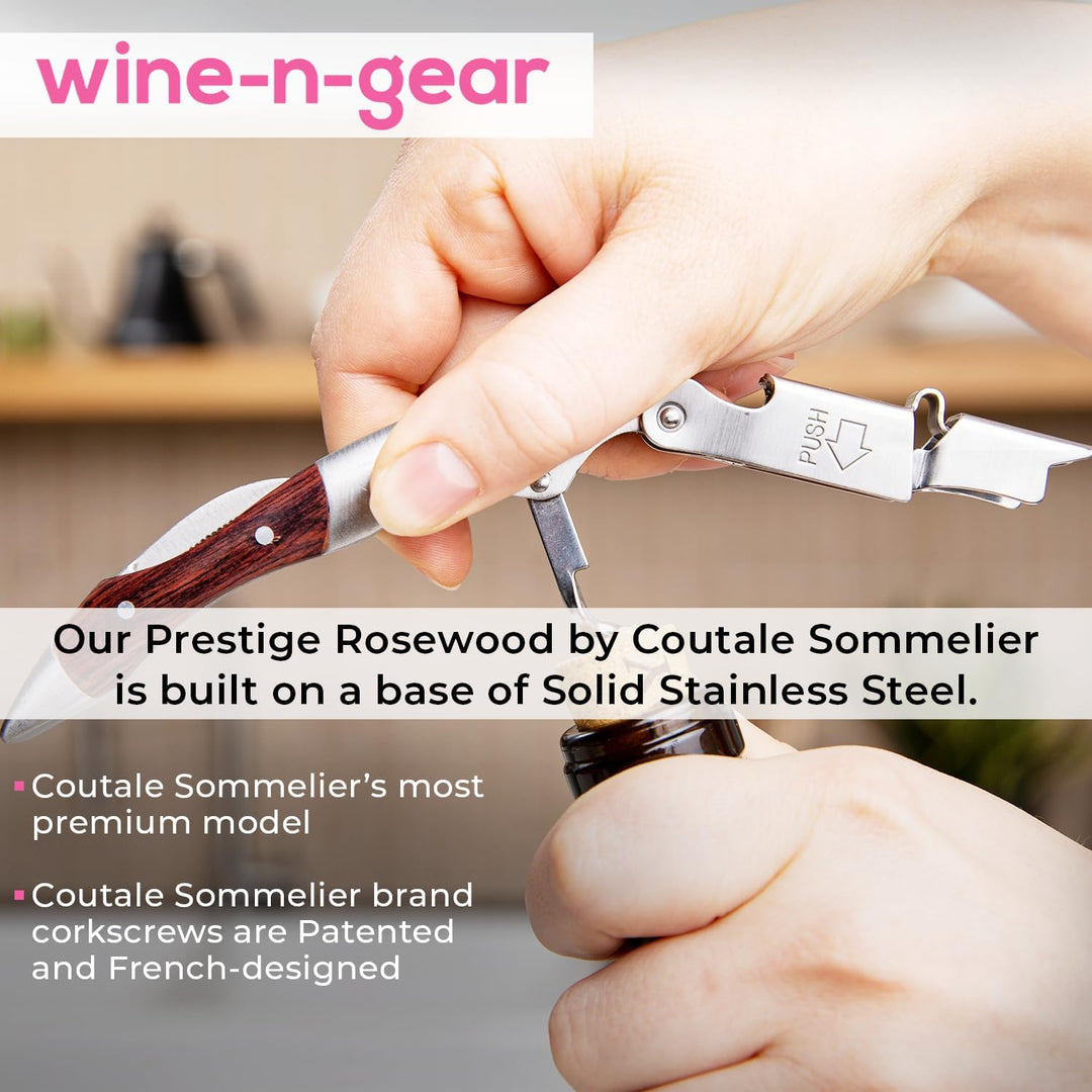 werpower Prestige Rosewood by Coutale Sommelier - The French Patented Spring-Loaded Double Lever Wai