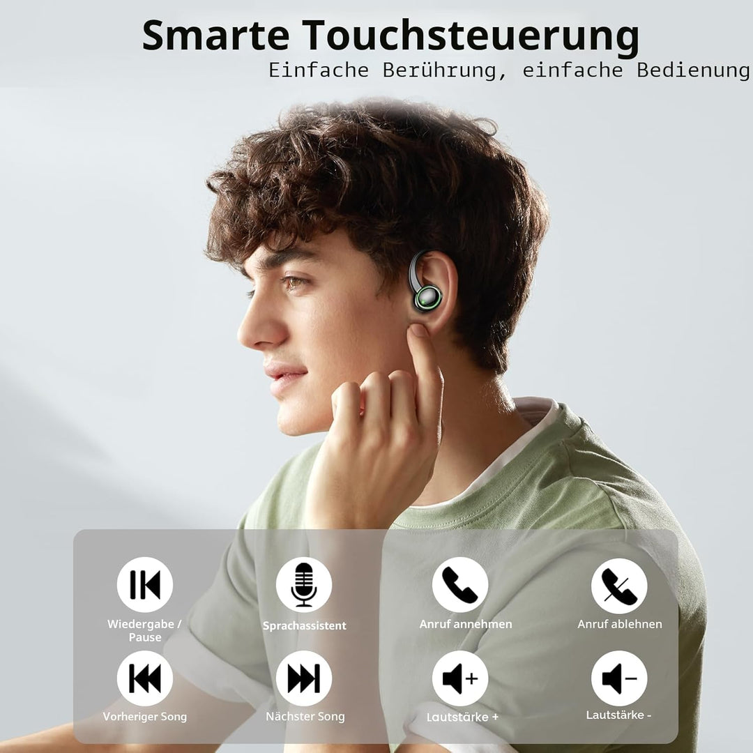 Bluetooth Kopfhörer Sport, Kopfhörer Kabellos Bluetooth 5.4 mit ENC Noise Cancelling und 4 HD Mics,
