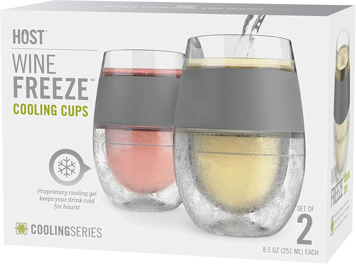 Host 2962 8.5 Ounce Freeze Cooling Wine Glasses - Kunststoff Clear 11.7094 x 1.34 x 8.20 cm Grau Set