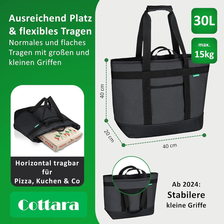 faltbare Kühltasche gross mit wasserdichter Isolierung 30l – Grosse Isoliertasche auslaufsicher flex