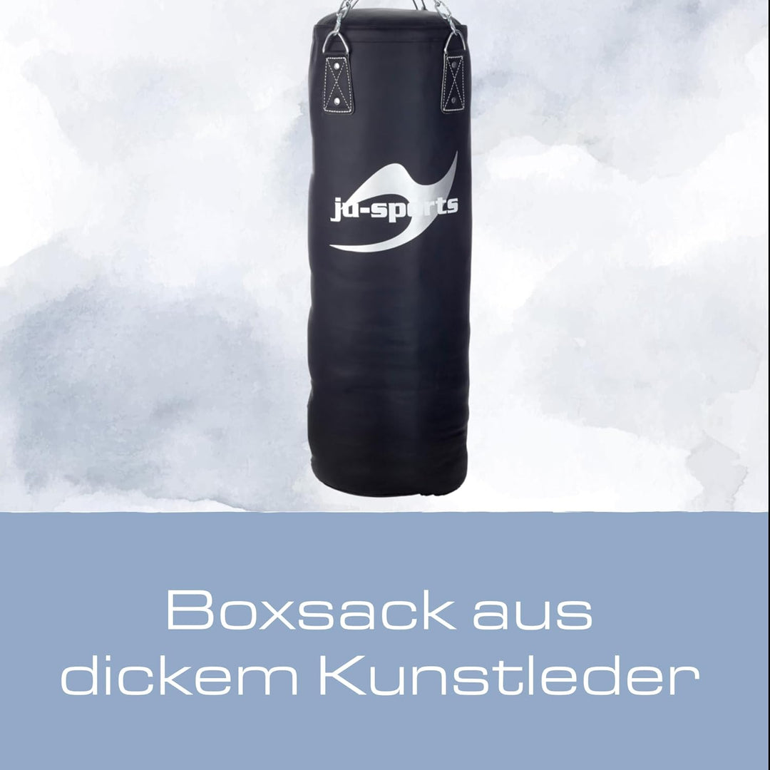 Ju-Sports Boxsack hängend Ø 35cm I Sandsack Kunstleder ungefüllt für das Box Training I Sehr stabil