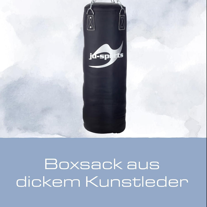 Ju-Sports Boxsack hängend Ø 35cm I Sandsack Kunstleder ungefüllt für das Box Training I Sehr stabil
