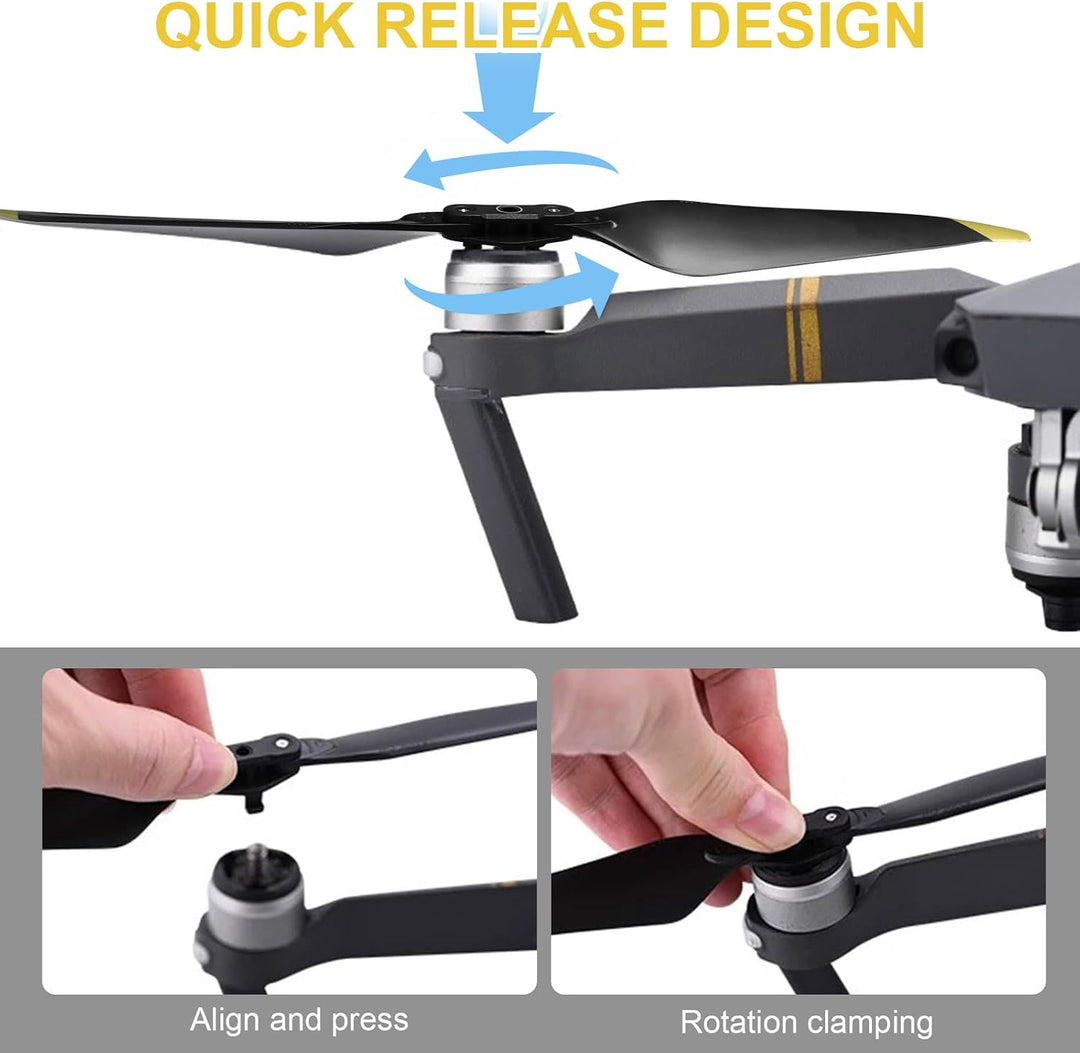 Mavic Pro Propeller, 8 Pcs Drohne Mavic Pro Propeller mit Push-Typ-Schnellverschluss-Design, Mavic P