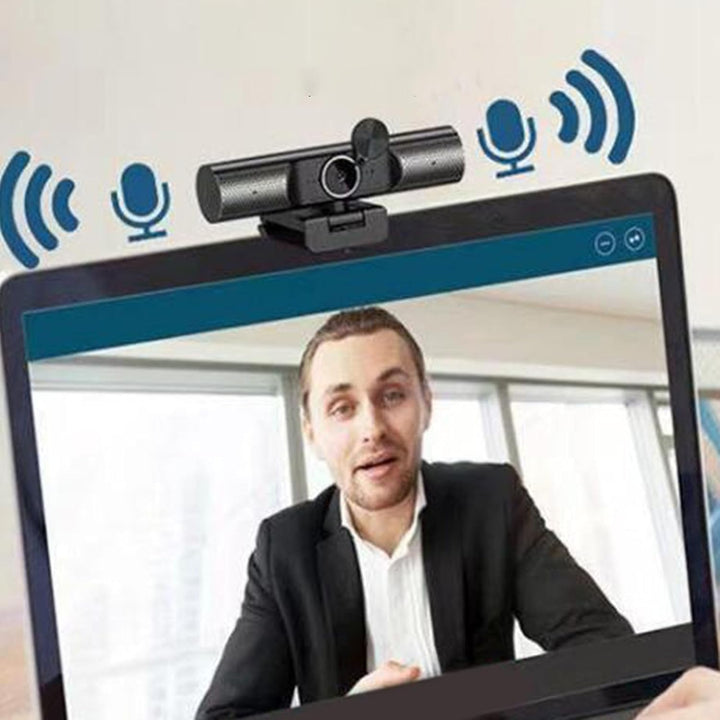 Yctze 2K-USB-Webcam mit Automatischem HiFi-Lautsprecher, Mikrofon ohne Reduzierung, Plug-and-Play-PC