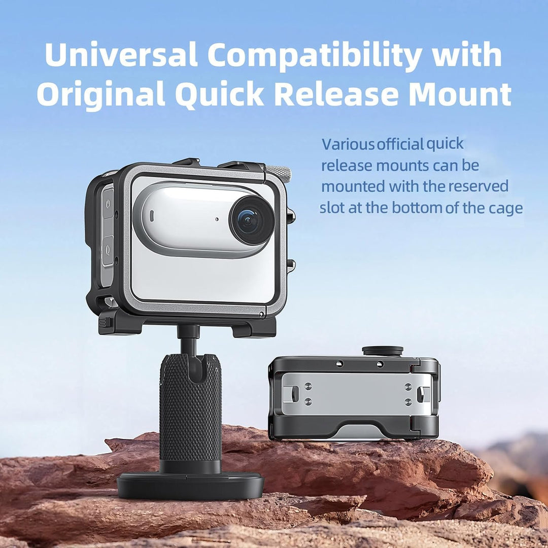 LICHIFIT Aluminium-Legierung Rahmen Käfig + Kamera Silikon Abdeckung für Insta360 GO 3 Action Pod Sc