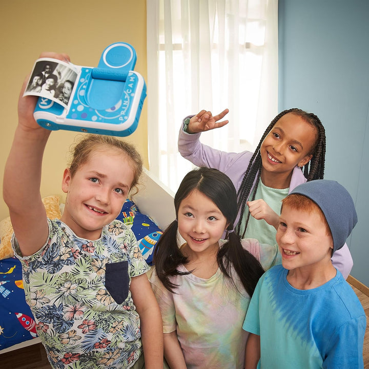 Vtech KidiZoom Print Cam blau – Sofortbild-Kinderkamera mit Druckfunktion,Selfie- und Videofunktion,