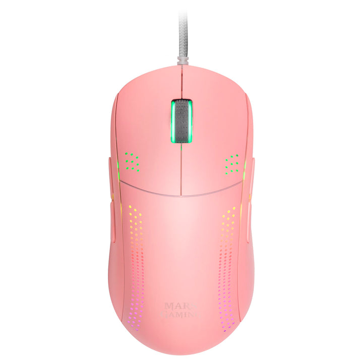 Mars Gaming MMPROP Rosa, Ultra-Leichtgewicht Maus für Beidhänder, RGB Chroma, Optisch 32K DPI, MMPRO