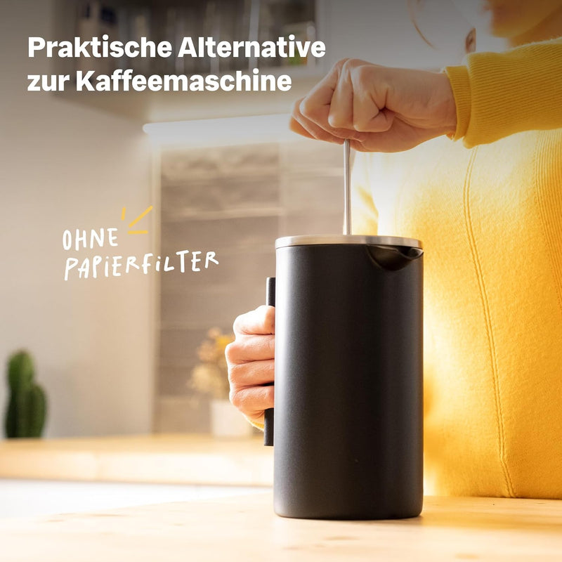 SILBERTHAL French Press Kaffeebereiter 1 Liter - Edelstahl - Doppelwandig Isolierte Kaffeepresse - f