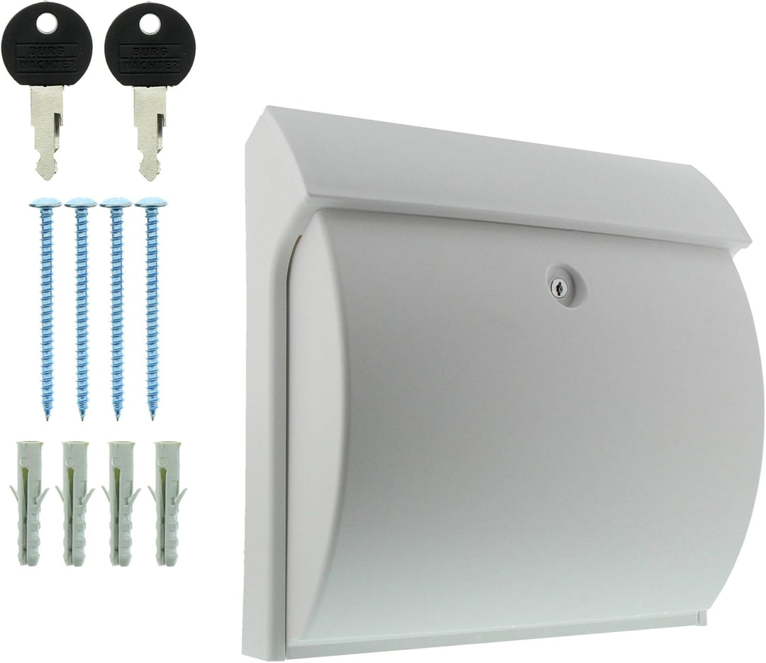 Burg-Wächter Briefkasten ohne Zeitungsfach ohne Namensschild, Hochwertiger Kunststoff, Einwurf-Forma