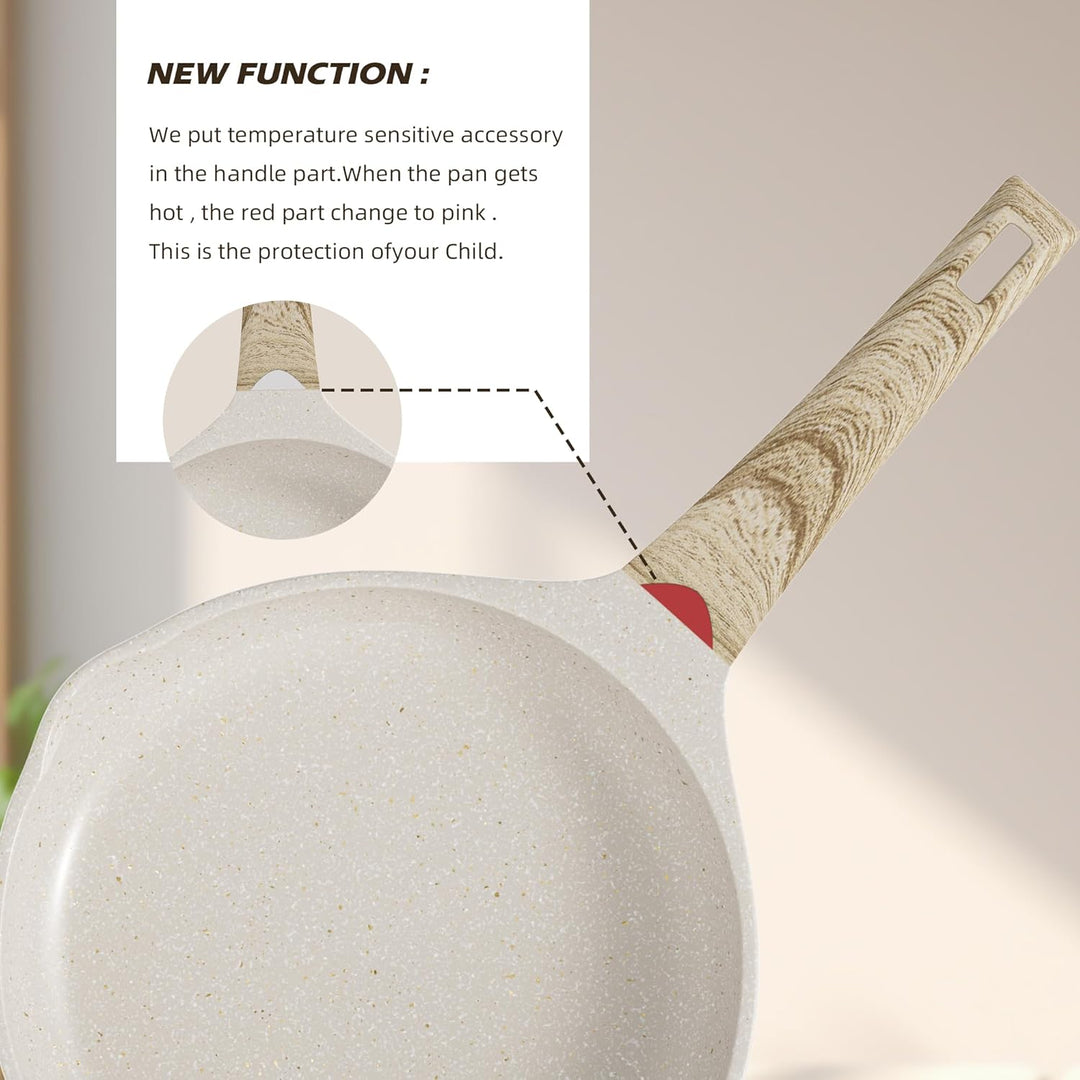 RIOVARM Induktion Bratpfannen Set Antihaft Pfannenset 20 cm 24 cm 28 cm Granit Omelett Pfanne ohne P
