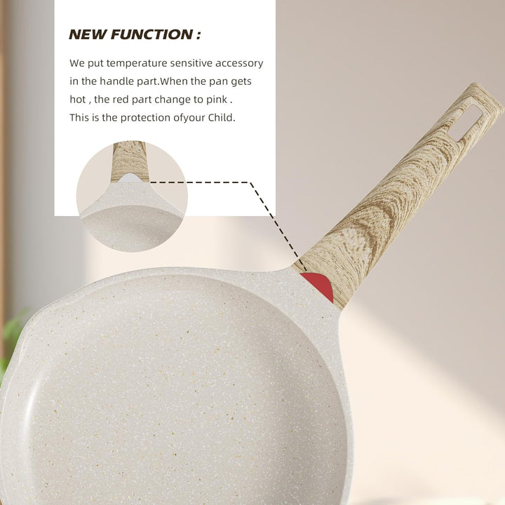 RIOVARM Induktion Bratpfannen Set Antihaft Pfannenset 20 cm 24 cm 28 cm Granit Omelett Pfanne ohne P
