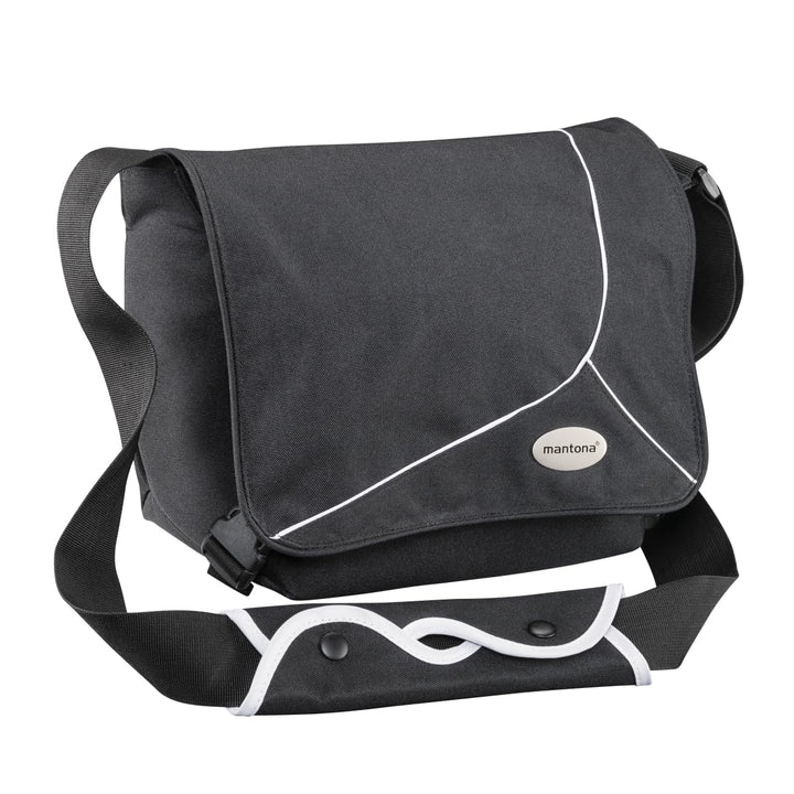 Mantona 111061 Mondstein SLR-Kameratasche (Messenger Bag, Universaltasche) schwarz/weiss