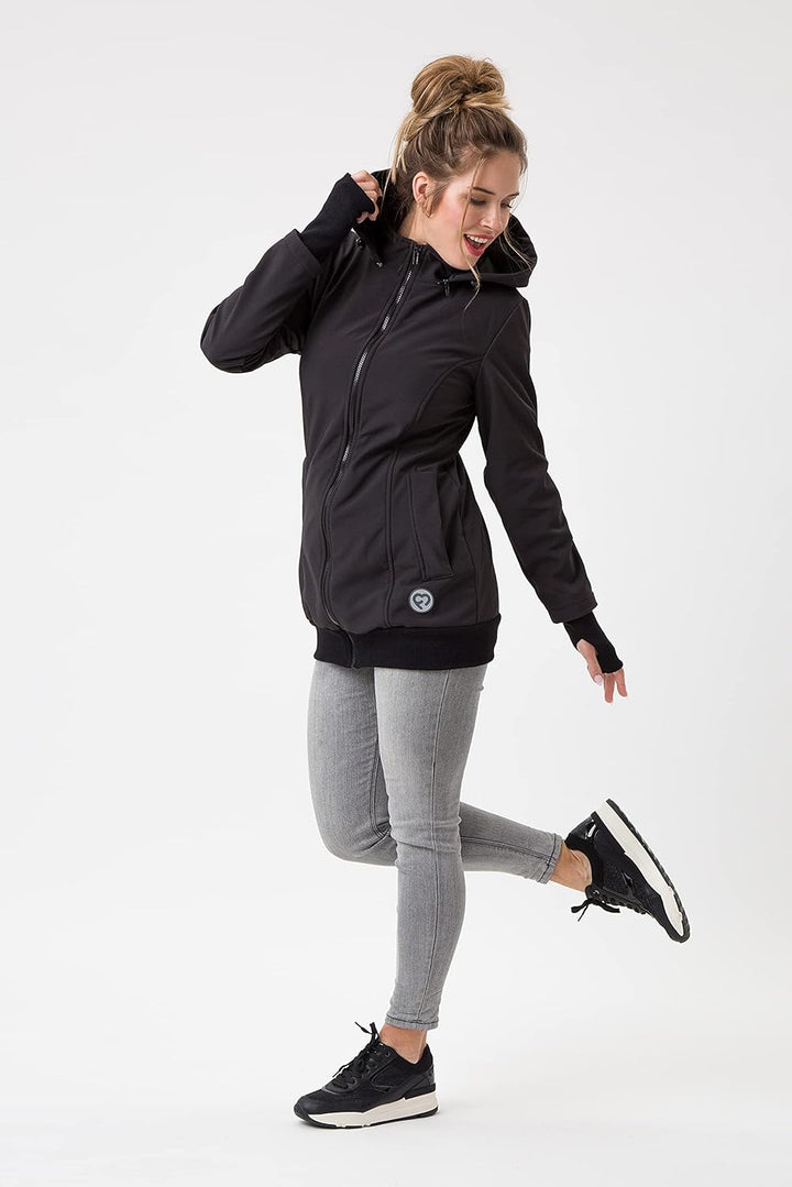 fun2bemum EVEREST 6in1 BACK/FRONT Softshell Jacke, Tragejacke, Babytragejacke,Schwangerschaftsjacke