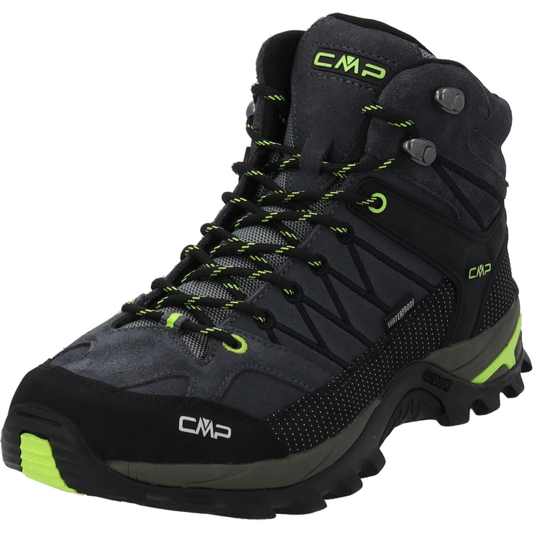 CMP Unisex Kinder Kids Rigel Mid Trekking Shoes Wp Wanderschuhe 40 EU Grau Gelb Fluo, 40 EU Grau Gel